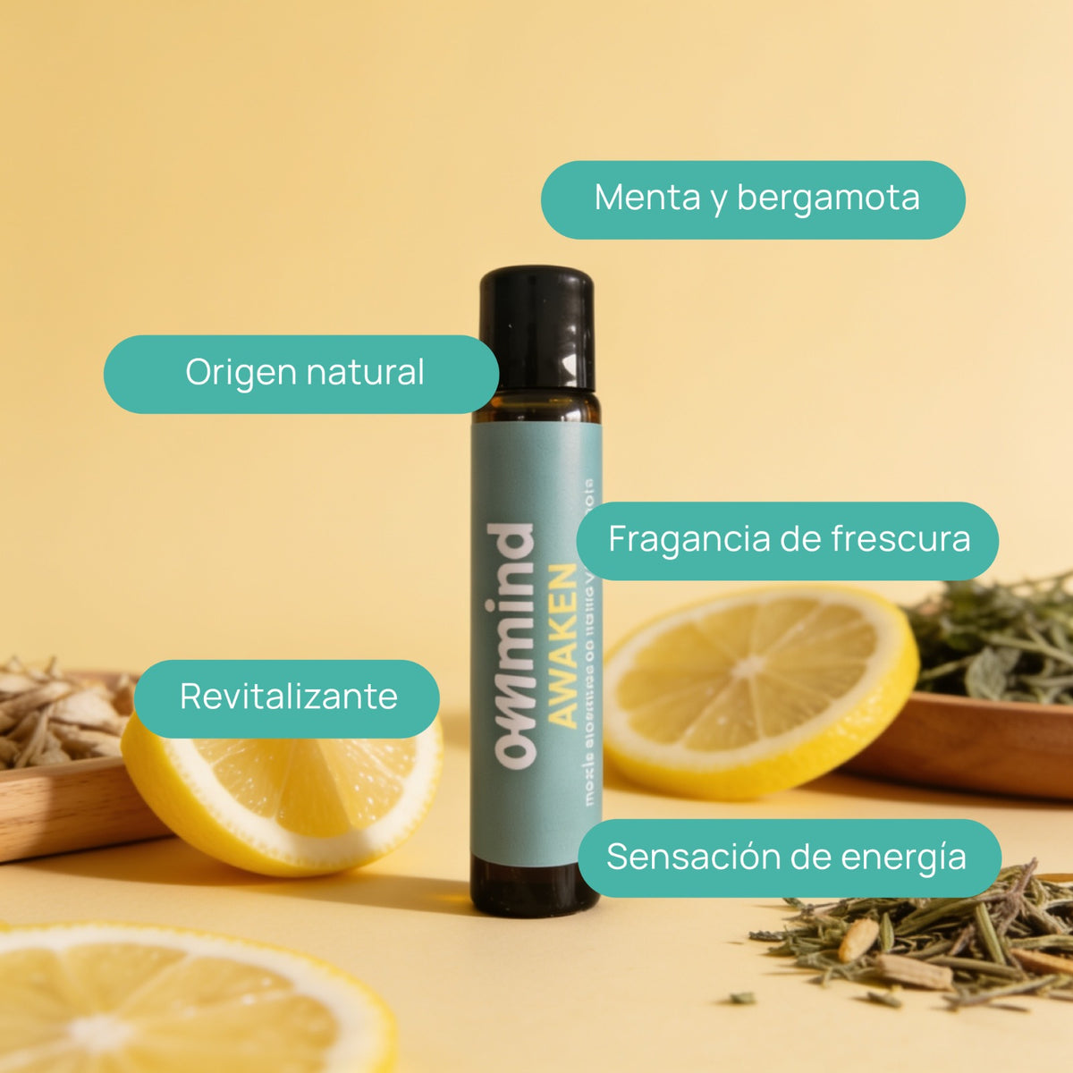 Roll on Aromaterapia Awaken: Menta y Bergamota para energizarte